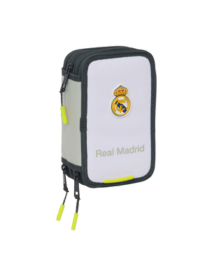 Safta triple  zip pencil case 37pcs real madrid, , medium