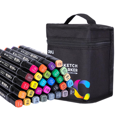 Deli twin sketch alcohol markers 30 colours bag set, , medium