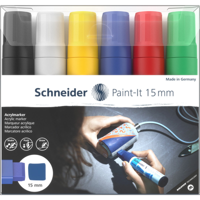 Acrylic marker paint-it 330 15mm wallet set1 6pc assrtd.