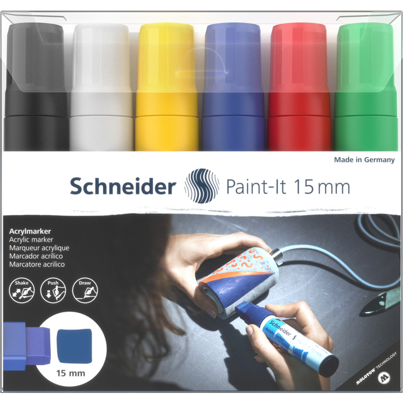 Acrylic marker paint-it 330 15mm wallet set1 6pc assrtd., , medium image number null