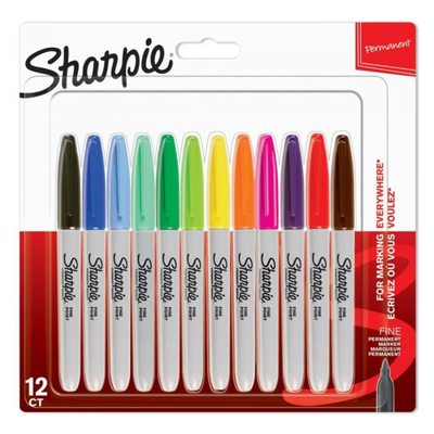 Sharpie fine point permanent markers set of 12, , medium