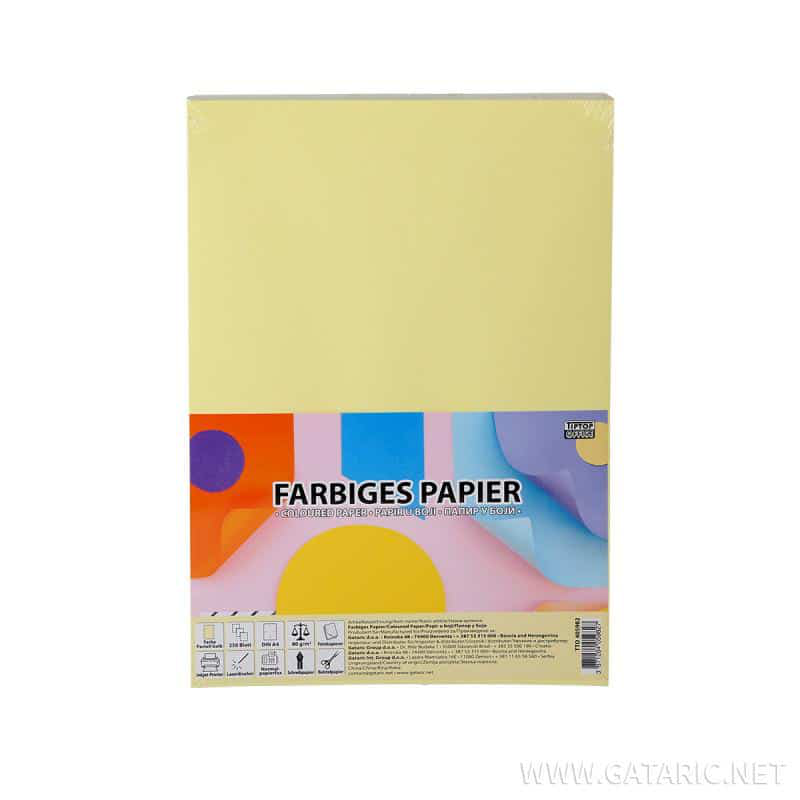Tto color paper a4 80gr 250sh. Pastel yellow 405982, , medium-null