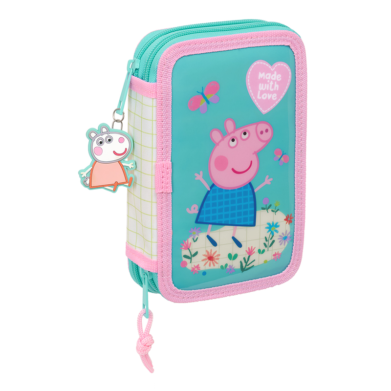 Product image: Safta double zip pencil case 29pcs peppa pig 12.5x19.5x4cm, , medium-null