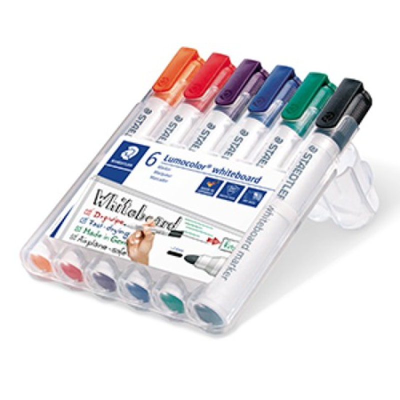 Staedtler lumocolor whiteboard markers 6 pcs set 351 wp6, , medium-null