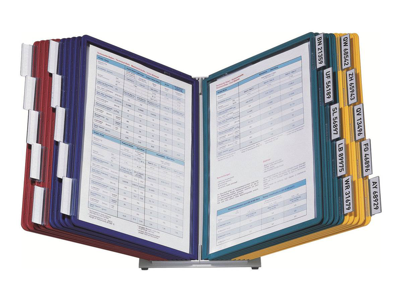 Durable vario table / display panel system / desktop / 20 compartments / for a4 / yellow, red, green, dark blue, , medium-null