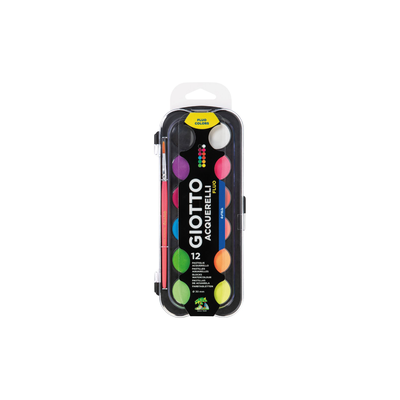 Giotto fluo watercolors 12 colors, , medium