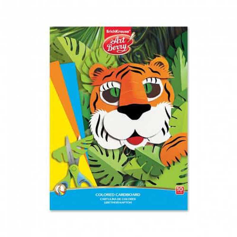 Erichkrause artberry coloured cardboard a4 10 sheets 10 colours 39100, , medium-null