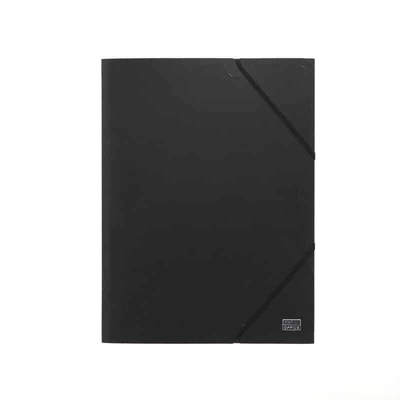 Tto plastic 3-flap file a4 with elastic closure 409279 black, , medium