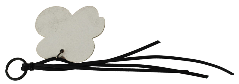 White leather butterfly logo keyring c'n'c keychain-null
