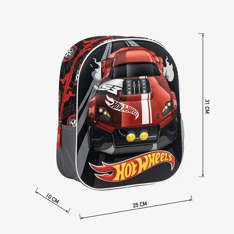 Product image: 3d children's backpack 31cm hot wheels, , medium-null
