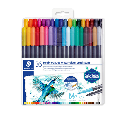 Double-ended watercolour brush pen staedtler 36 pcs, , medium