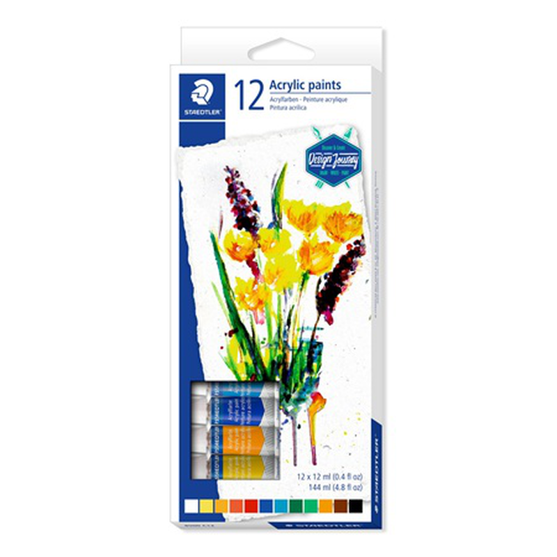 Set of acrylic paints 12pcs- 12ml, , medium-null