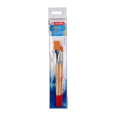 Art creation water colour brushes set 2 x round 1 x flat, , medium