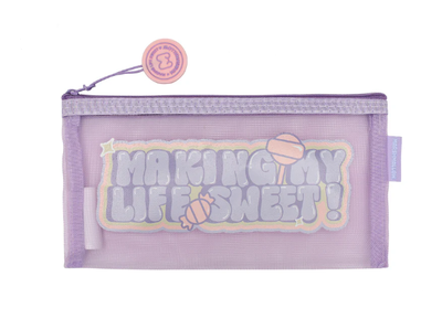 Marshmallow25 big mesh necessaire, Purple, medium