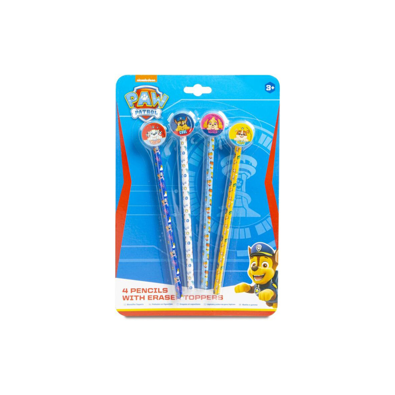 Product image: 4 paw patrol pencils and toppers, , medium-null