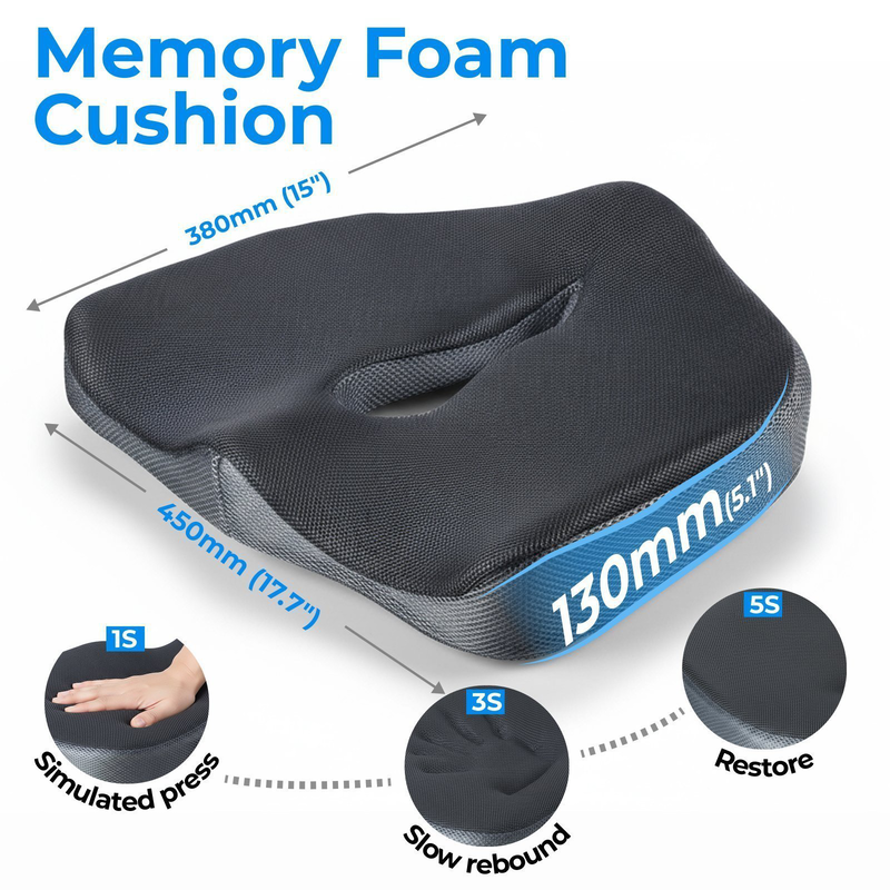Lumivida ergonomic seat cushion for tailbone with memory foam & anti-slip bottom rsc01-1, , medium-null