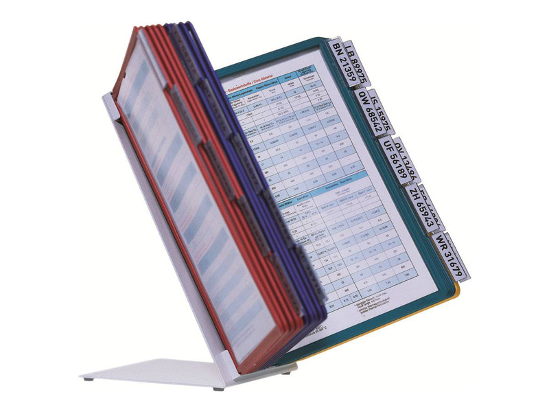 Durable vario table / display panel system / desktop / 20 compartments / for a4 / yellow, red, green, dark blue, , medium-null