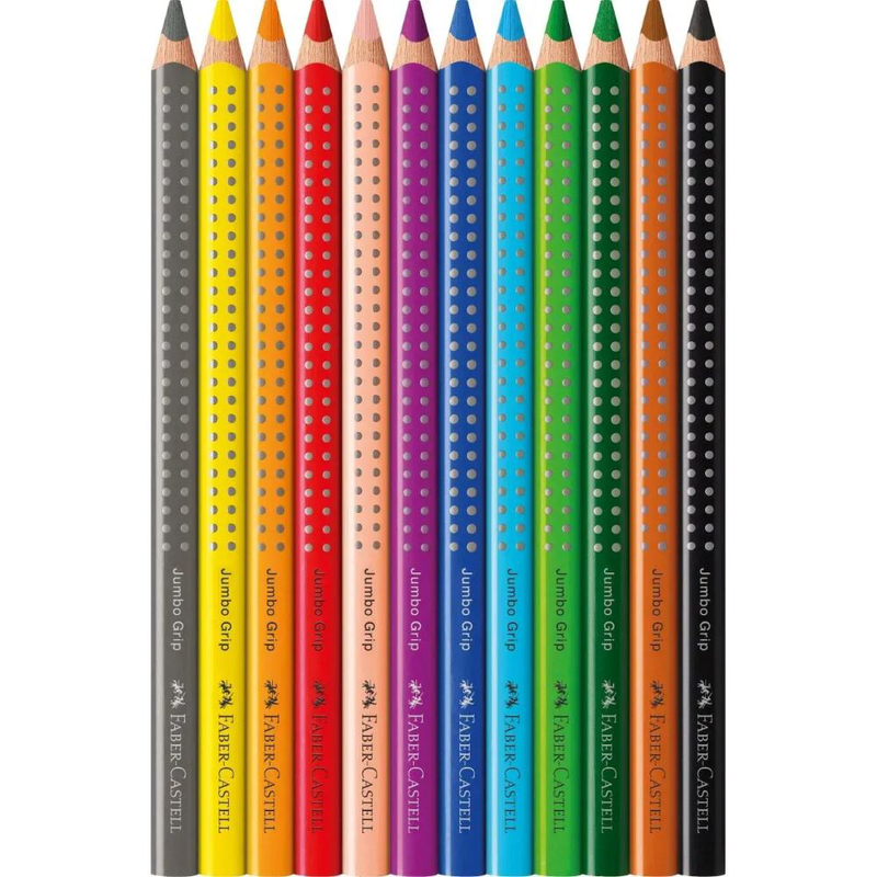 Faber castell jumbo grip colour pencil cardboard wallet of 12, , medium image number null