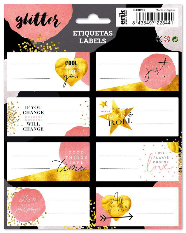 Erik grupo ele0259 self-adhesive labels, glitter gold dreams, , medium image number null