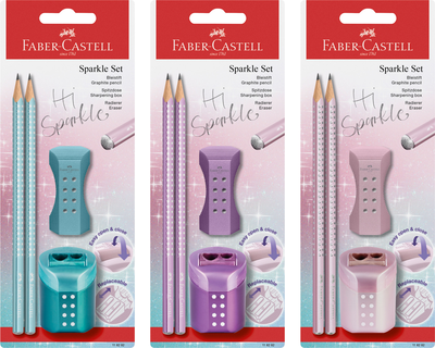 Faber castell pencil set 3pcs assorted colours, , medium
