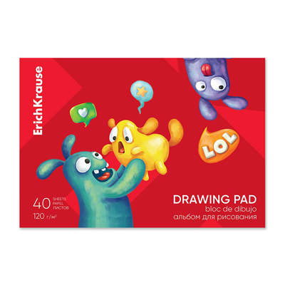 Erichkrause drawing pad jolly friends a4 40 sheets 61477, , medium