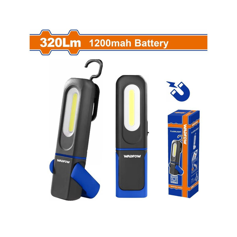 Product image: Wadfow φακός χειρός 320lm μαγνητικός με μπαταρία 1200mAh, , medium-null