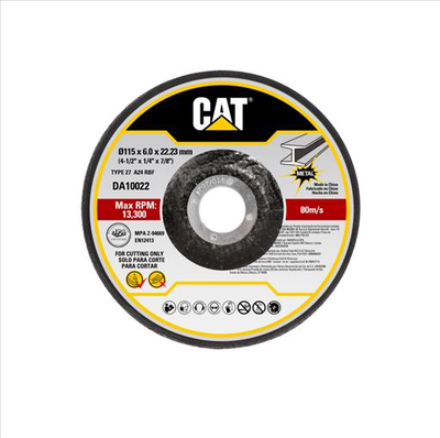 Cat da10022 abrasive grinding disc depressed metal 115x6.00x22.23mm type 27 a24 rbf pack x 5, , medium