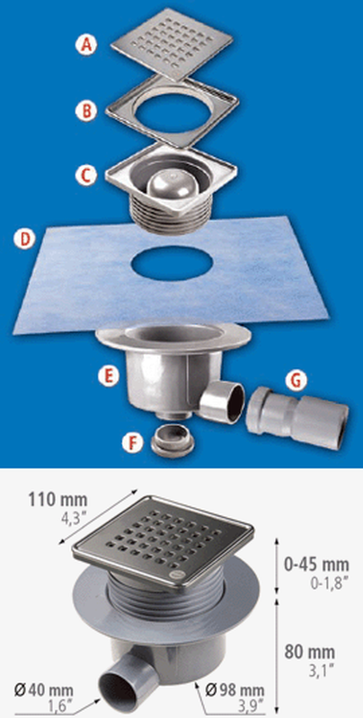 Shower drain square, , medium image number null