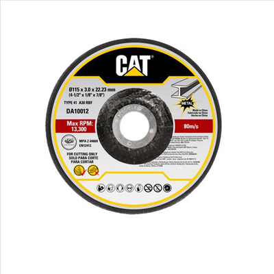 Cat da10012 abrasive cutting disc depressed metal 115x3.00x22.23mm type 42 a30 rbf pack x 10, , medium