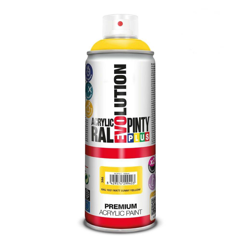 Acrylic paint spray matt yellow ral 1021 400ml, , medium image number null