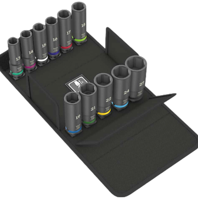 Wera tools 8790 1/2"" socket set color coded 11 pieces-null