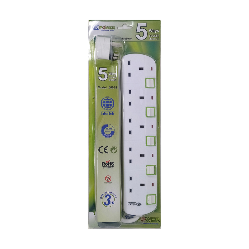 Gk power επεκταση καλωδιου 3m 5 πριζες, , medium-null