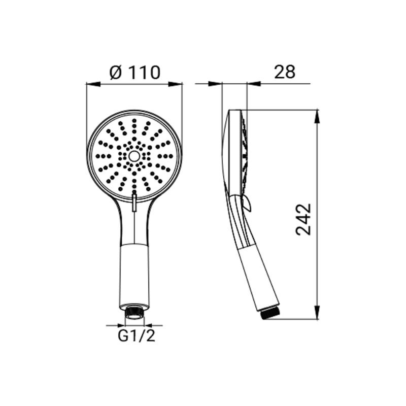 Idrobric handshower morfeo 5-functions, , medium-null