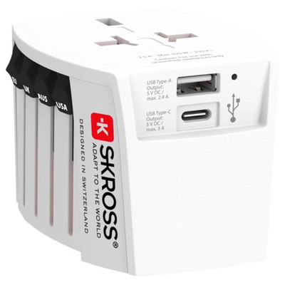 Skross προσαρμογεας ταξιδιου muv USB a+c - ασπρο, , medium