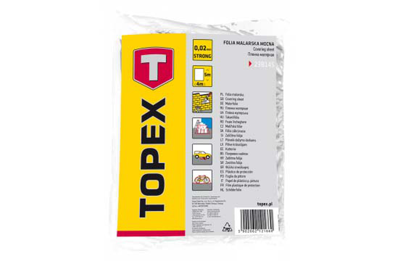 Product image: Topex μεμβρανη προστασιας ldpe 4m x 5m, 20μm 20۟m², , medium-null