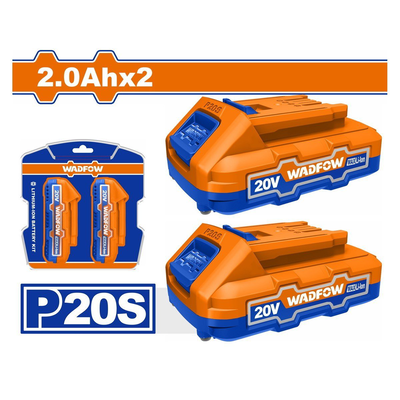 Wadfow σετ 2 μπαταριών li-ion 20v 2ah με ένδειξη led wlbp520, , medium