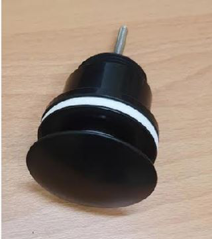 Product image: Felice universal click-clack black matte basin waste pop-up pvc 12cm with screw, , medium-null