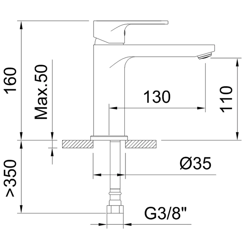 Product image: Rocket gunmetal single lever basin mixer, , medium-null