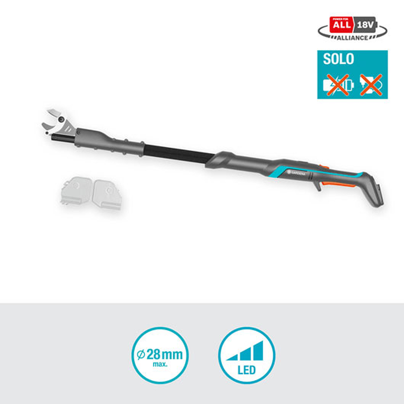 Gardena 14772-55 battery telescopic pruner 1.1m 28m solo - no battery included, , medium image number null