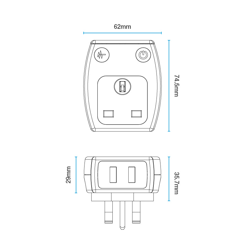 Bg masterplug USB surge adaptor 2xUSB 3.1a, , medium image number null