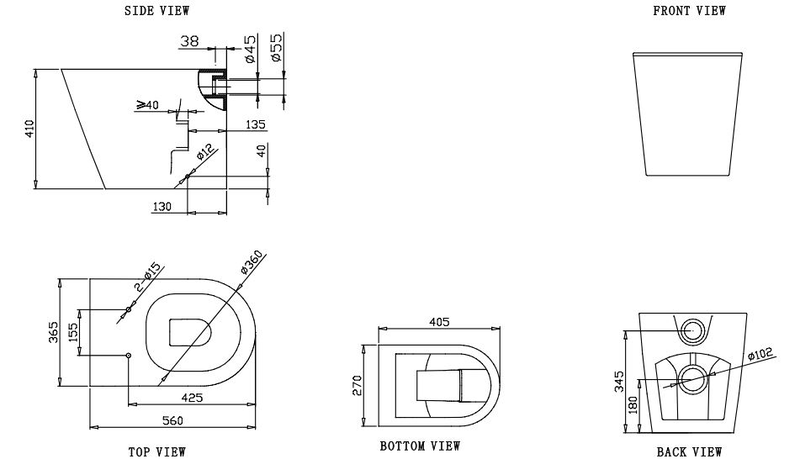 Product image: Spello rimless floor standing toilet, , medium-null