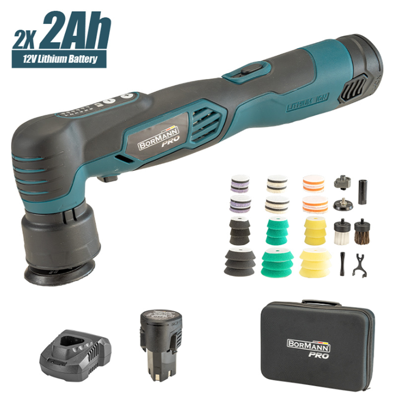 Bormann mini 12v orbital sander in bag with accessories bcp3850, , medium-null