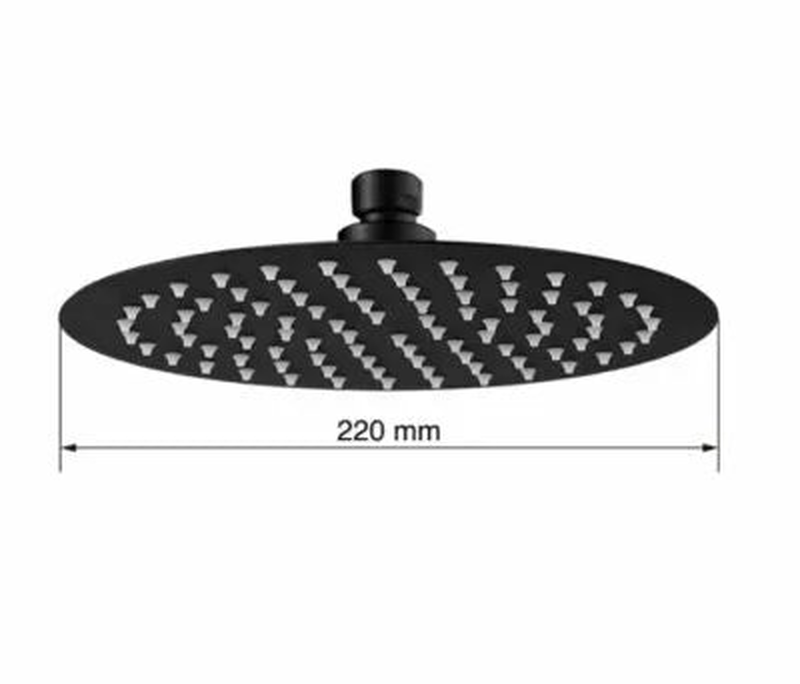 Bani round black shower head, , medium-null