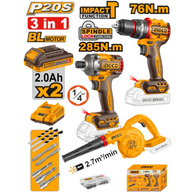 Ingco &sigma;&epsilon;&tau; 3 &epsilon;&rho;&gamma;&alpha;&lambda;&epsilon;&iota;&alpha; 20v, , medium