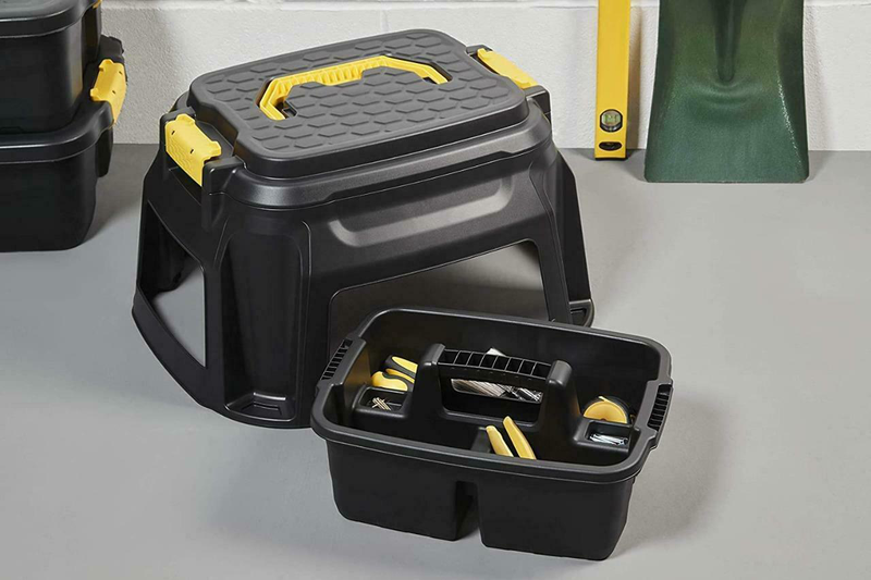 Strata heavy duty step stool black, , medium image number null