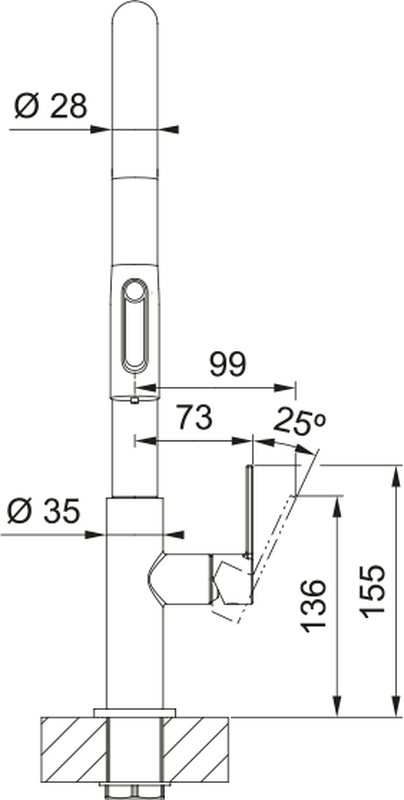 Franke maris slim sink mixer clear water pull out brushed gold, , medium-null