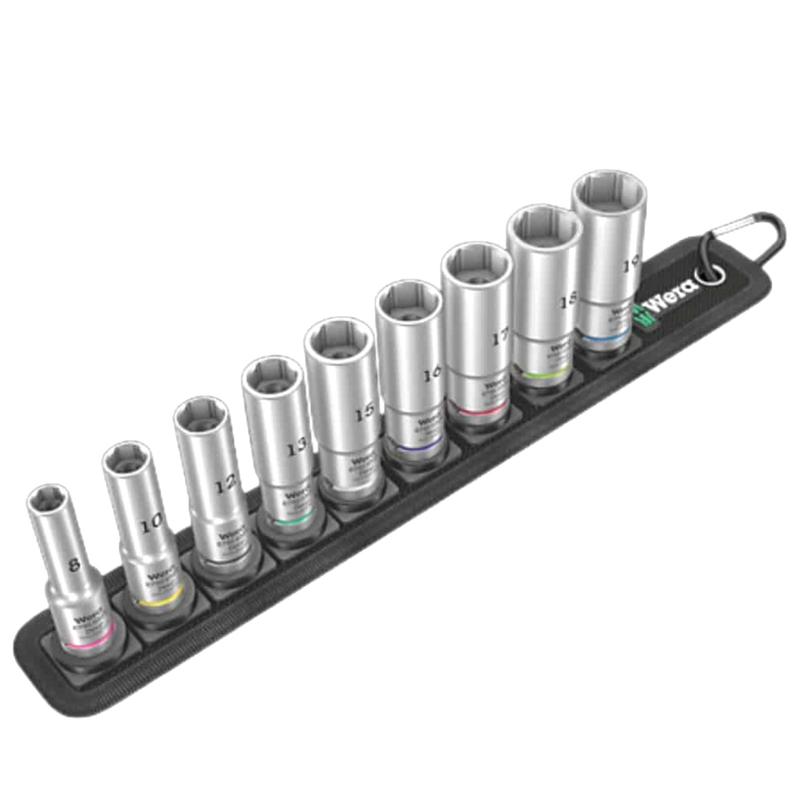Wera tools 3/8 socket set with depth color coded 8mm-19mm 9 pieces, , medium-null