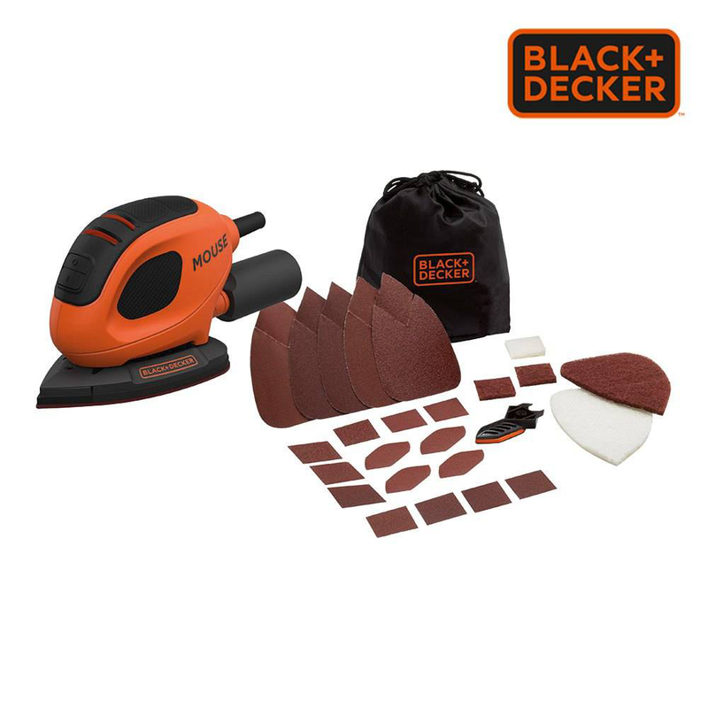 Mouse sander 55w + 15 accessories + soft bag bew230bc-qs black & decker, , medium image number null