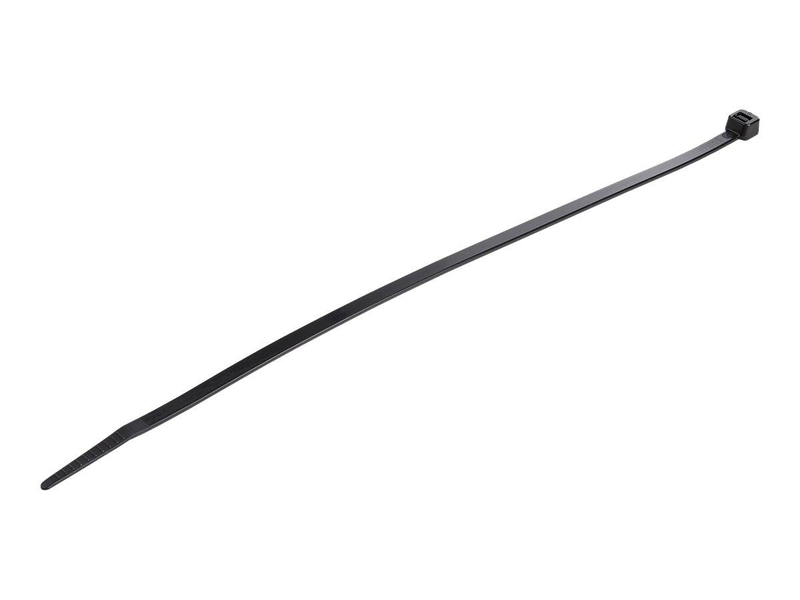 Startech.com 25cm cable ties, 4mm wide, 68mm bundle diameter, 22kg tensile strength, nylon self locking zip ties w/ curved tip, 94v-2/ul listed, 100 pack, black, , medium-null