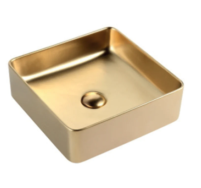 Gold matte art basin 37x37x12cm, , medium